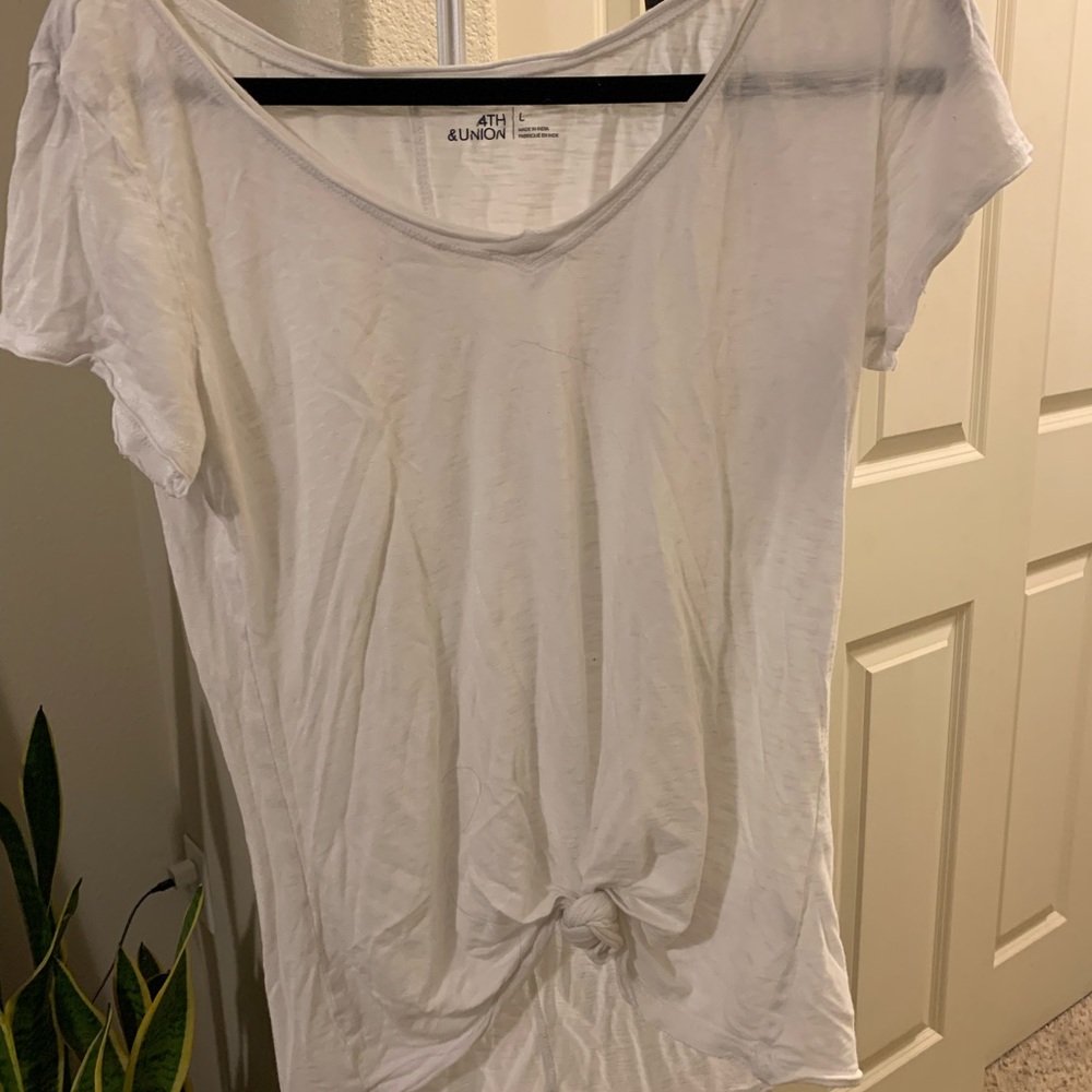 4th & union plain white tee